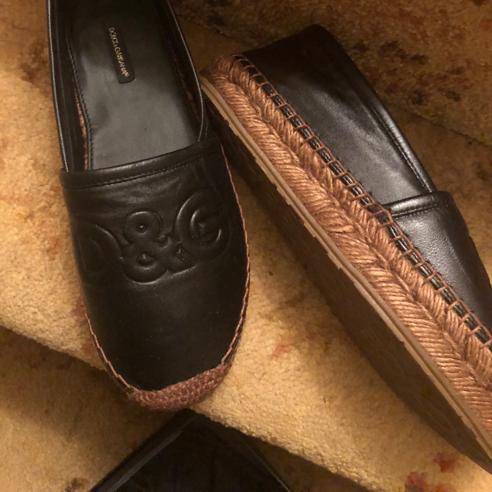 Dolce and Gabbana Black Espadrilles New Sz39